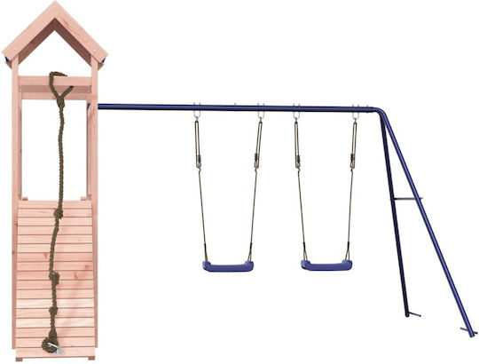vidaXL Wooden Tower with Climbing Surface 313x248x215cm. Brown