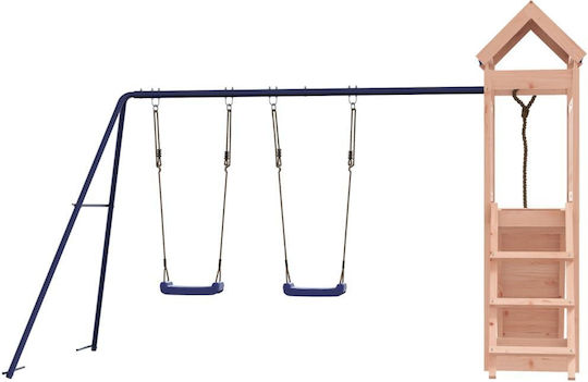 vidaXL Wooden Tower with Climbing Surface 313x248x215cm. Brown