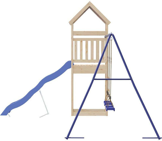 vidaXL Holzturm mit Kletterfläche Braun