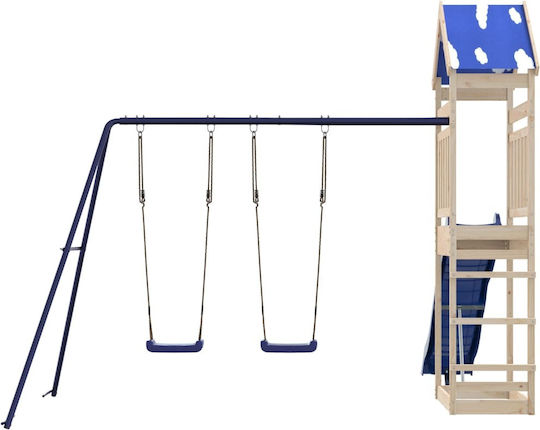 vidaXL Holzturm mit Kletterfläche Braun