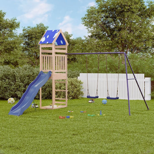 vidaXL Holzturm mit Kletterfläche Braun