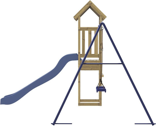 vidaXL Wooden Tower with Climbing Surface Brown