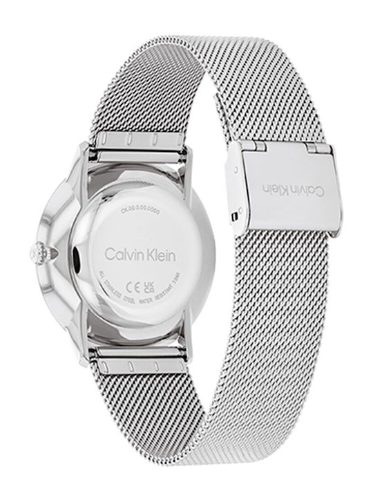 Calvin Klein Exceptional Ανδρικό Ρολόι 37mm Χρονογράφος Μπαταρίας με Ασημί Μεταλλικό Μπρασελέ