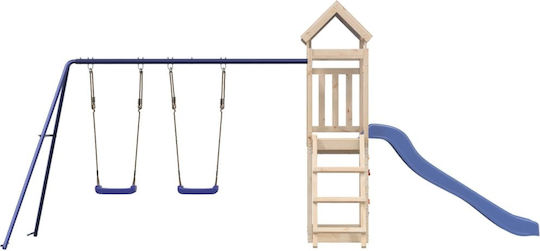vidaXL Holzturm mit Kletterfläche Braun