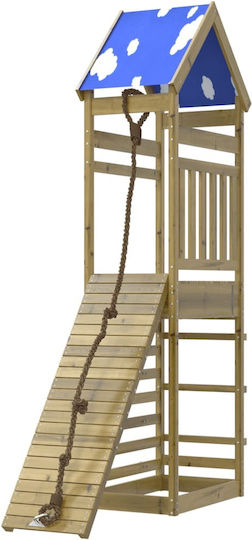 vidaXL Wooden Tower with Climbing Surface Brown