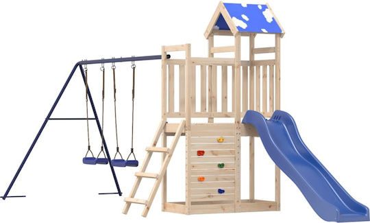vidaXL Holzturm mit Kletterfläche Braun