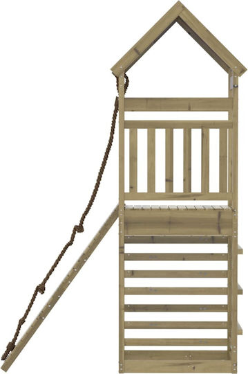 vidaXL Wooden Tower with Climbing Surface Brown