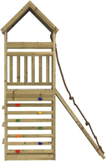 vidaXL Wooden Tower with Climbing Surface Brown