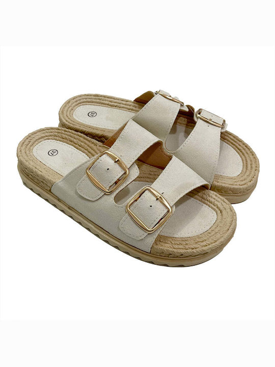 Ustyle Women's Flat Sandals in Beige Color