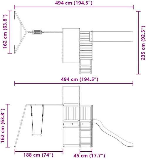 vidaXL Holzturm Braun