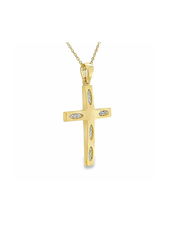 Xryseio Damen Gold Kreuz 14K