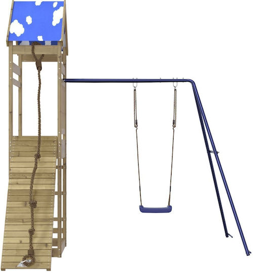 vidaXL Holzturm mit Kletterfläche Braun