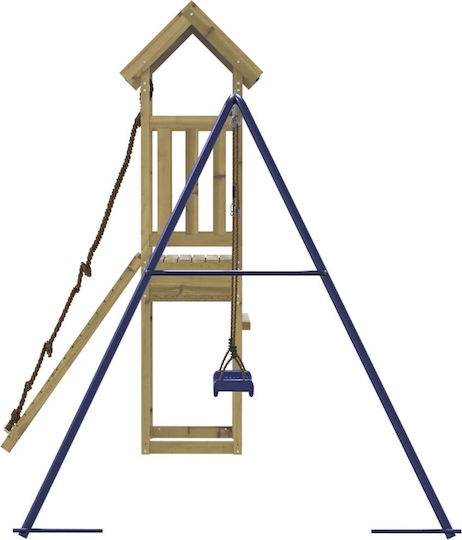 vidaXL Holzturm mit Kletterfläche Braun