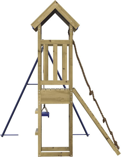 vidaXL Holzturm mit Kletterfläche Braun
