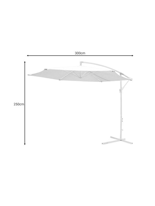 Professional Hanging Round Aluminum Parasol Jiopel White Φ3xH2.5m