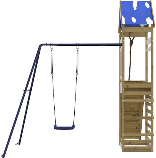 vidaXL Holzturm mit Kletterfläche Braun