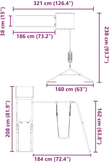 vidaXL Holzturm Braun