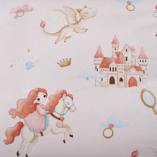 Vesta Home Kinderbettlaken Set Baumwolle Tiara Rosa 170x260cm 3 Stück
