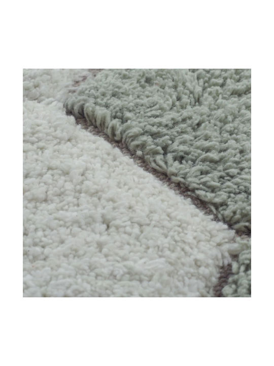 Lorena Canals Handmade Kids Synthetic Rug Honeycomb Round 140cm Blue Sage