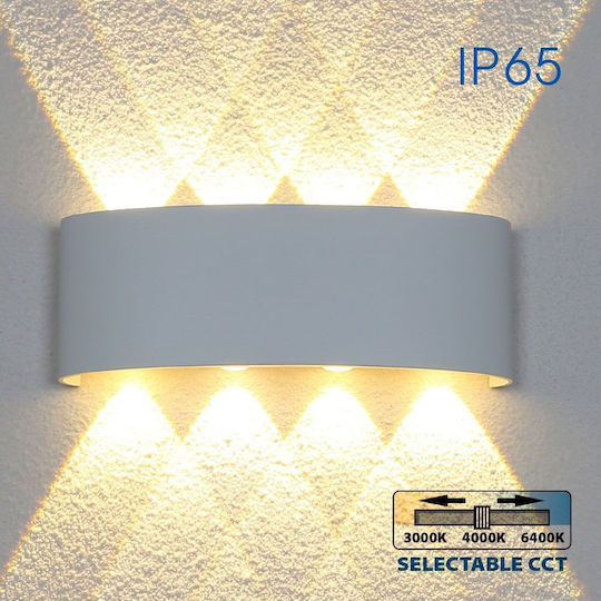 Vivalux Aruba Wandmontierte Außenbeleuchtung Deckenleuchte LED IP65 8W mit Einstellbarem Weiß Licht 22x8x4.5cm