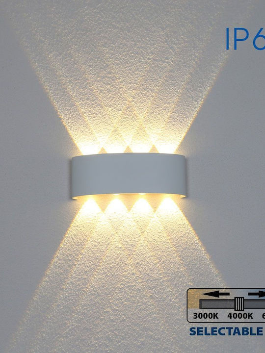 Vivalux Aruba Επιτοίχια Εξωτερική Πλαφονιέρα LED IP65 8W με Ρυθμιζόμενο Λευκό Φως 22x8x4.5εκ.