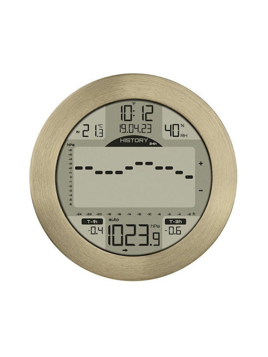 TFA Tabletop Metal Clock Gold 35.1124.53