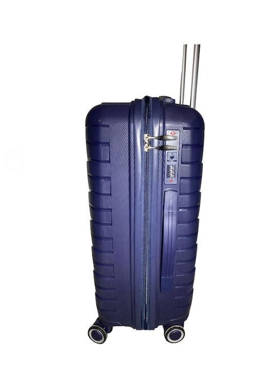 Ormi Cabin Hard Blue Travel Suitcase with 4 Wheels Height 55cm