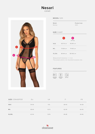 Boss Of Toys Sexy Σετ Εσωρούχων Διχτυωτό με Ζαρτιέρες Μαύρο