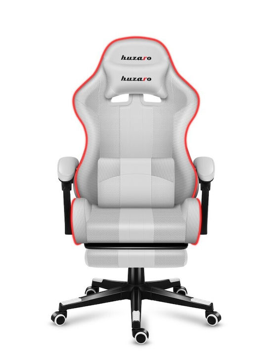 Huzaro Force 4.7 Fabric Gaming Chair with RGB Lighting and Footrest White