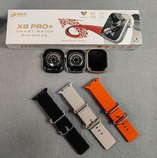 X8 PRO+ Aluminium Smartwatch with Heart Rate Monitor (Black)