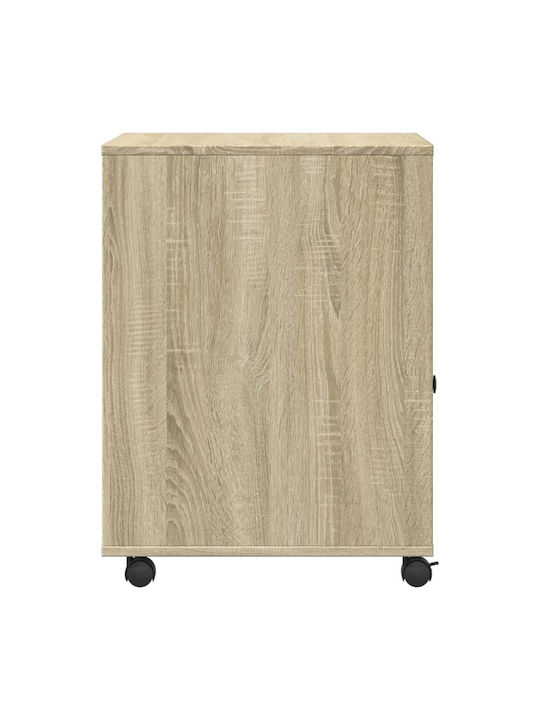 Office Storage Chipboard Cabinet with Wheels Sonoma L60xW50xH67cm