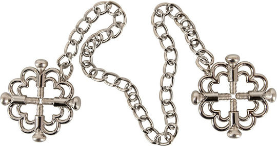 You2Toys Nipple Jewellery Metal Chain Nipple Clamps in Gray Color