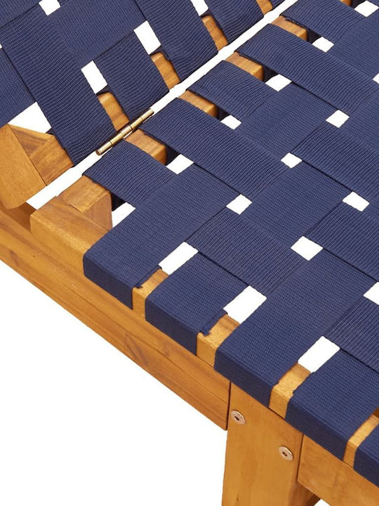 Ξαπλώστρα Ξύλινη Navy Μπλε 202x55x30εκ.