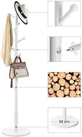 Songmics Cuiere de podea Lemn Alb 165cm