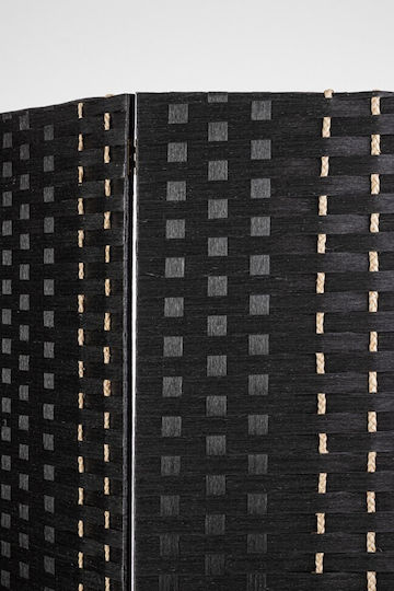 Bizzotto Screen Decorativ Paravan Lemn Black 135x180cm