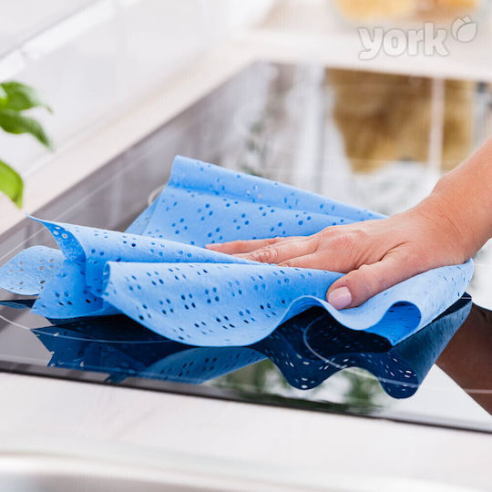 York Reinigungstücher mit Mikrofasern Allgemeine Verwendung Blau 35x50cm 5 Stück