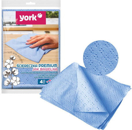 York Reinigungstücher mit Mikrofasern Allgemeine Verwendung Blau 35x50cm 5 Stück