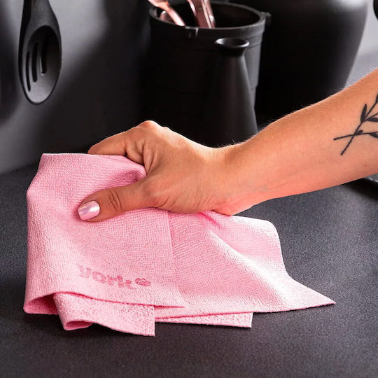 York Cleaning Cloths with Microfibers General Use Pink 30x35cm