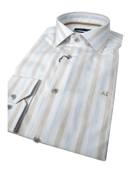 Men's Striped Shirt ARTISTI ITALIANI (18531/SL) - WHITE