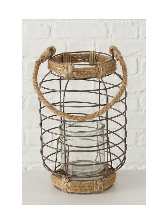 Boltze Metallic Lantern Beige 30x19cm