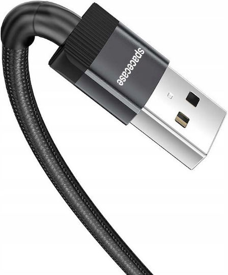 Spacecase USB 2.0 Cable USB-C male - USB-A Μαύρο 2m 121290