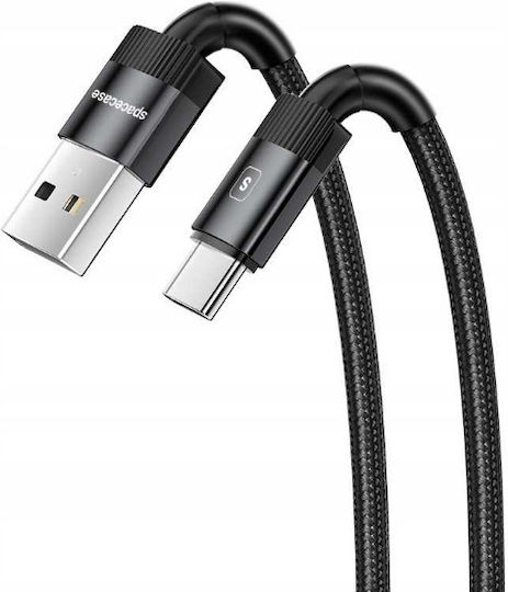 Spacecase USB 2.0 Cable USB-C male - USB-A Μαύρο 2m 121290