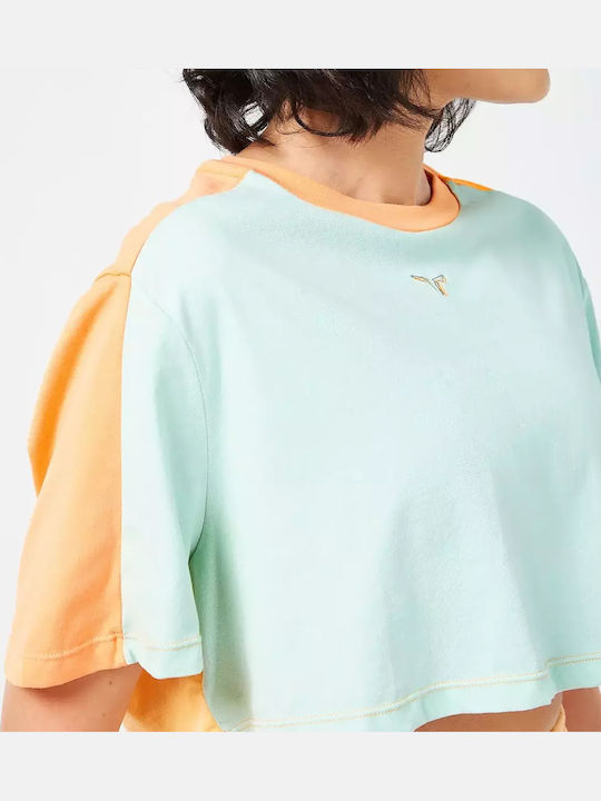 Γυναικείο Αθλητικό Crop T-shirt Surf Spray Marl & Orange Chiffon Marl