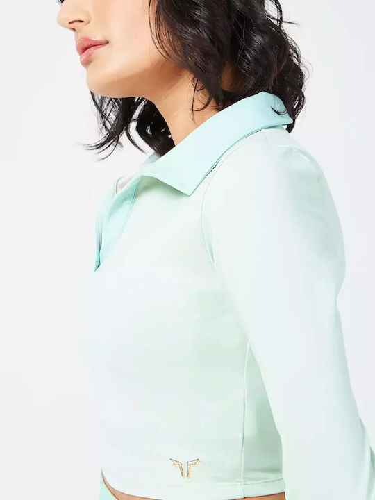 Damen Crop Top Surf Spray Marl