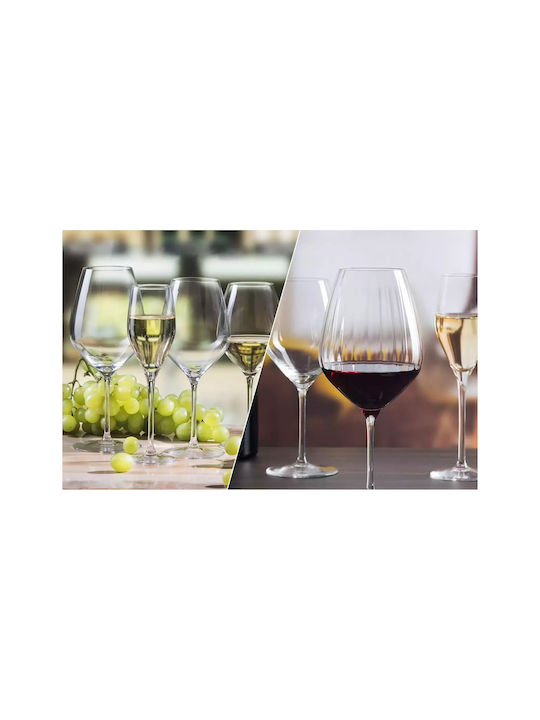 Rona Favourite Optical Set of Glasses Champagne / Whiskey / White Wine / Water made of Crystal Stemmed 24pcs