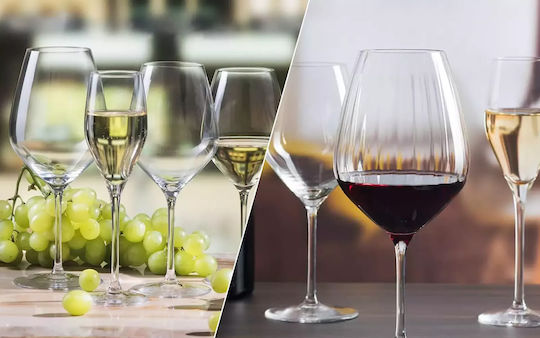 Rona Favourite Set de pahare de sampanie / Whiskey / Vin alb / pentru apa din Cristal Cu picior 48buc