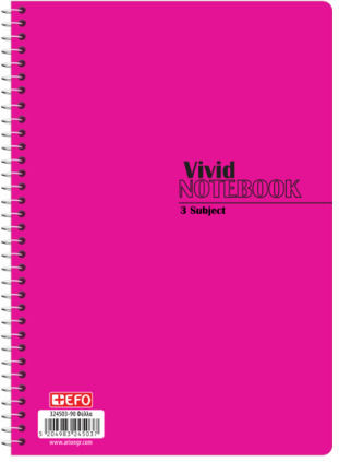 +Efo Spiral Notebook Homework B5 90 Sheets 3 Subjects 1pcs