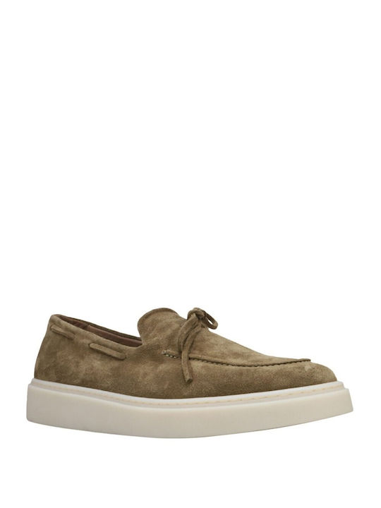 Καλογήρου Men's Suede Loafers Taupe