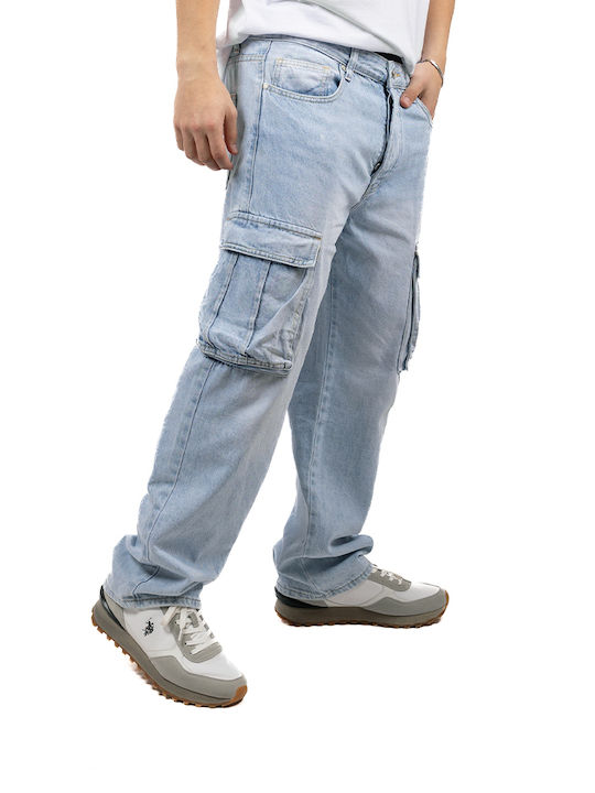 Adrexx Pantaloni de Bărbați din Jean în Linie Baggy Blue