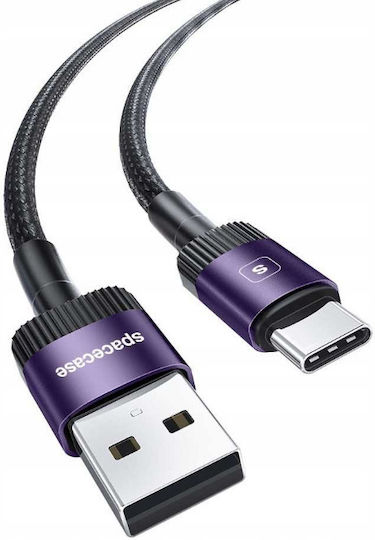 Spacecase USB 2.0 Кабел USB-C Мъжки - USB-A Лилав 1м 121276